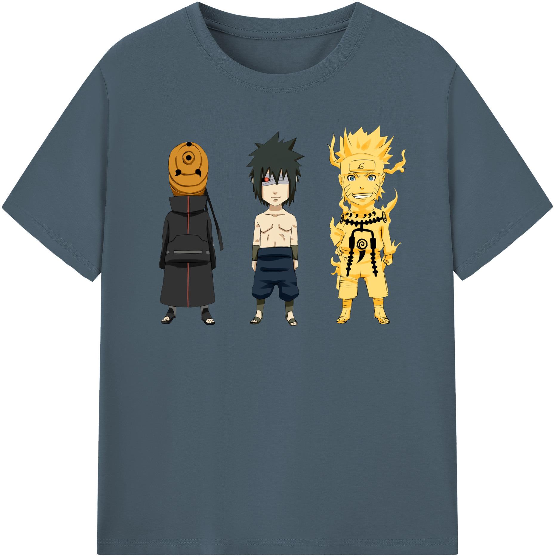（画像用） NARUTO -ナルト- うちは サスケ Uchiha Sasuke 綿100％半袖Tシャツ（フロントプリント）